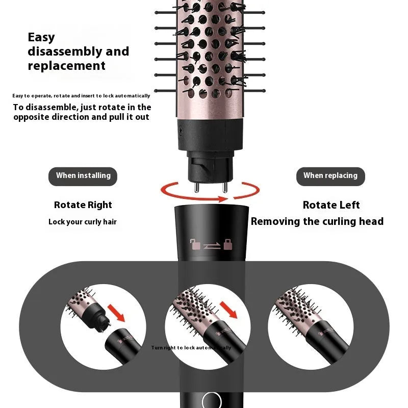 Automatic large wave hair curler in rose gold or black with ABS construction and headband accessories