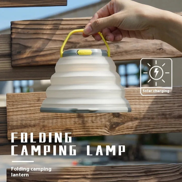 White camping lamp with large capacity battery for tent lighting and outdoor use