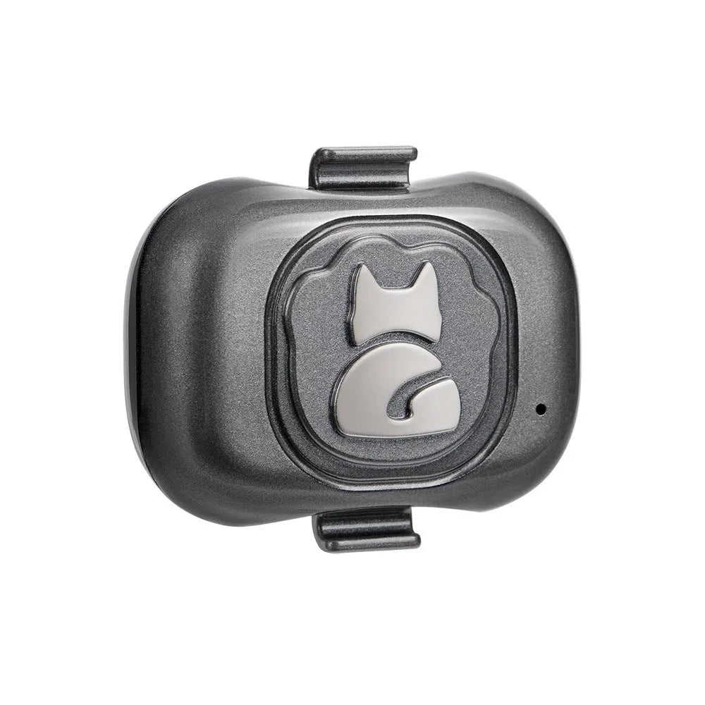 Black GF-07 pet GPS tracker and locator device with hanging rope.