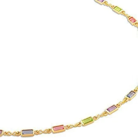 Ladies' geometric crystal necklace with random colour electroplating and adjustable 41-50cm perimeter