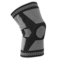 Silicone spring sports knee pads in blue, green, orange, and white colours showing polyamide construction