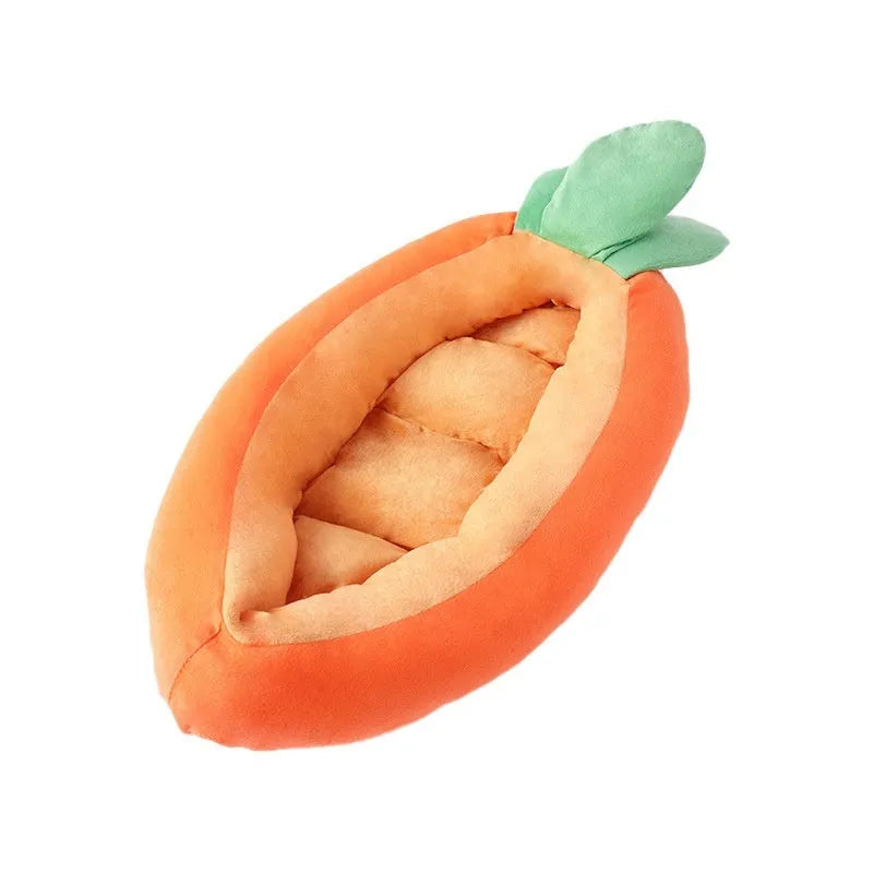 Cartoon carrot print dog mattress with removable cloth covers in medium and large sizes