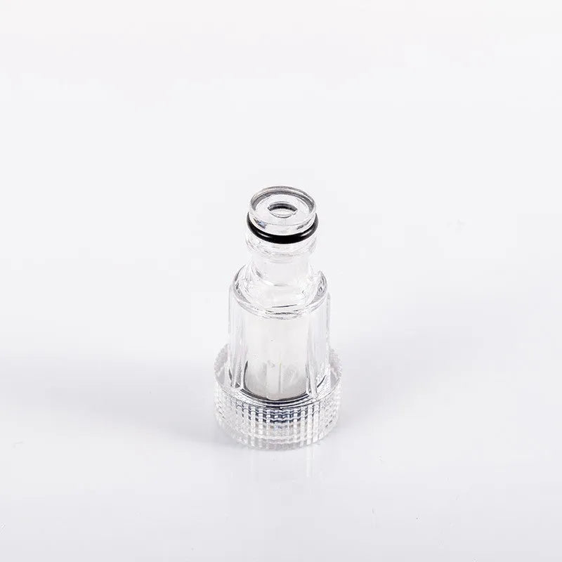 Transparent plastic inlet joint for Karcher pressure washers with filter screen