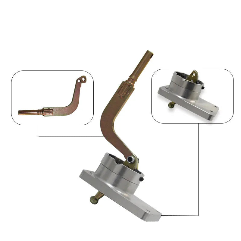 Silver aluminium alloy quick short rod gear shift lever replacement for Horton vehicles