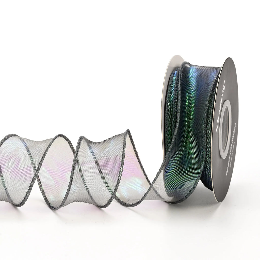 Roll of 4cm wide mesh fishtail yarn craft ribbon in various illusion colours.