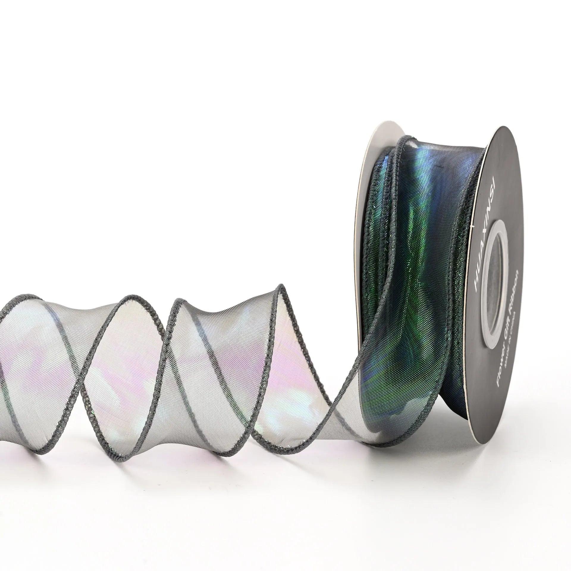 Roll of 4cm wide mesh fishtail yarn craft ribbon in various illusion colours.