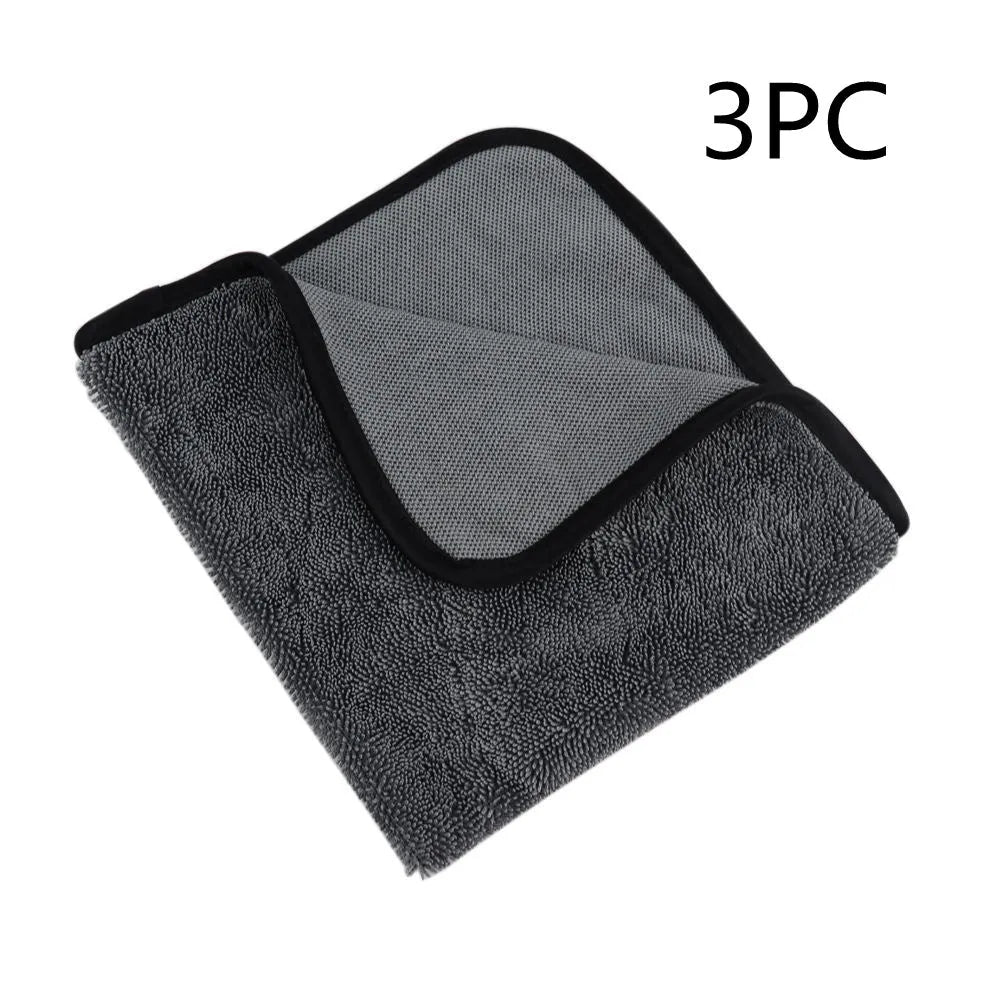 Grey 40cm by 40cm square microfiber towel for drying cars