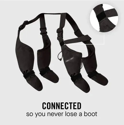 Doggie Strap Paw Protectors waterproof dog shoes in black with non-slip sole
