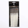 Pearl white 12-piece fluorescent marker brush set in a solid wood holder for watercolour and acrylic painting.