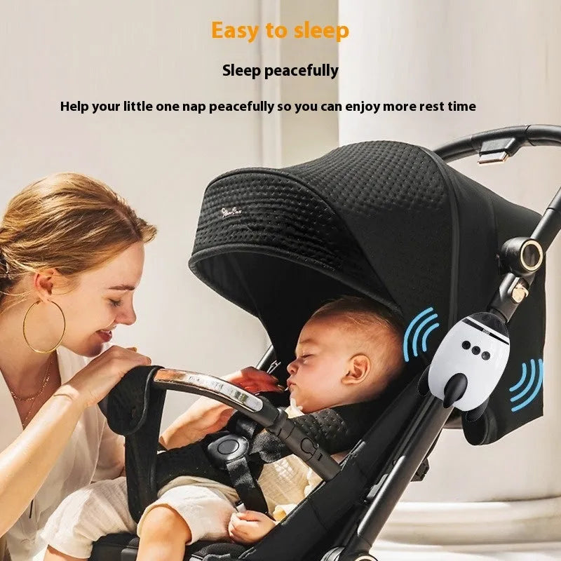White portable baby stroller shaking device with automatic rocking and Bluetooth connection