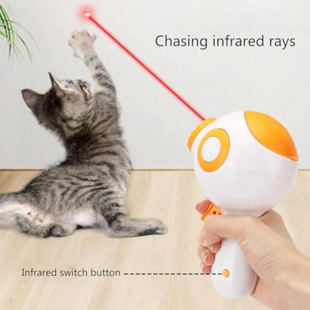 Green, orange or pink plastic dog treat launcher toy measuring 15.5cm with food dispensing and training functions