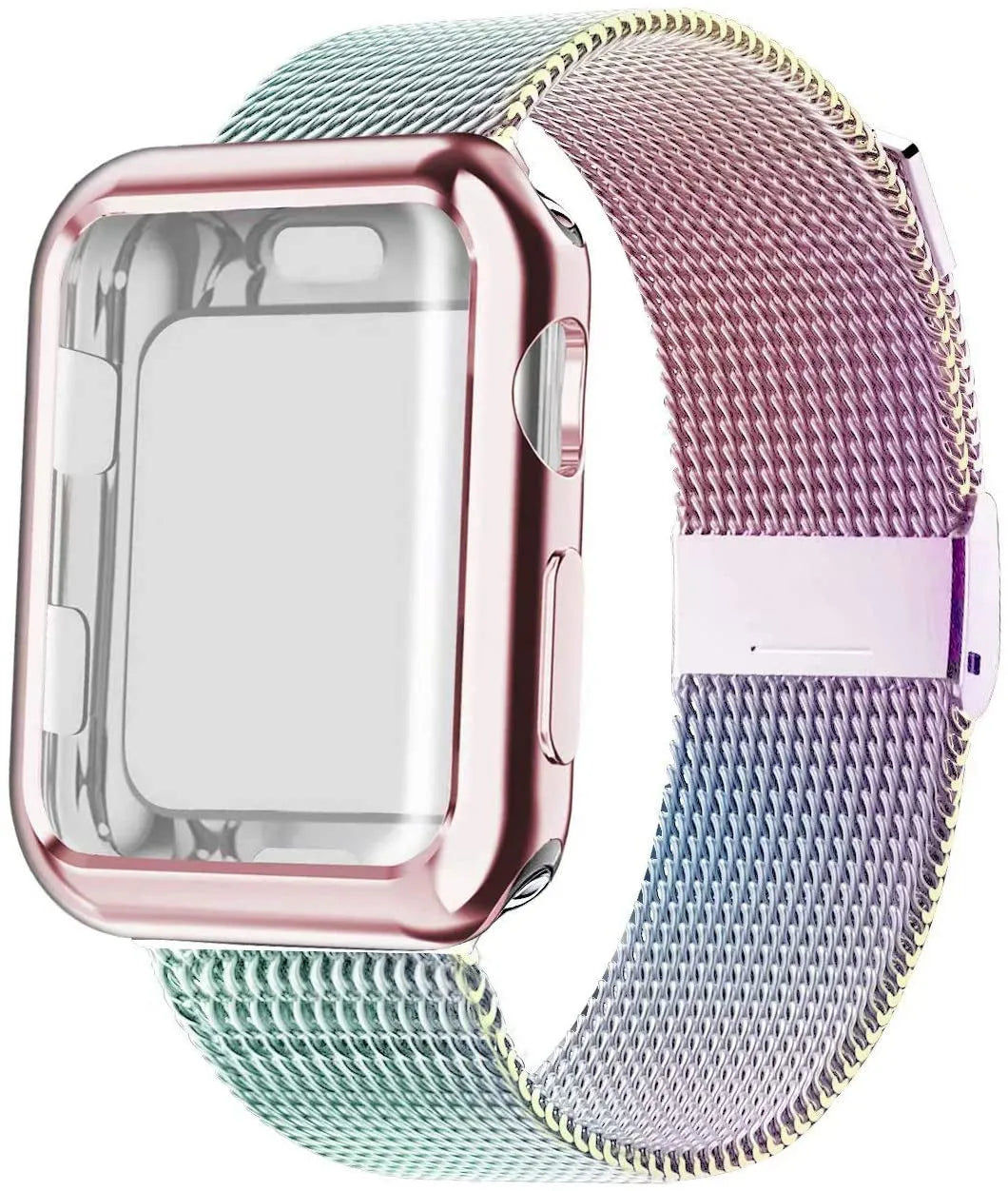 Apple Watch magnetic Milan metal wrist strap with TPU inner lining in silver colour