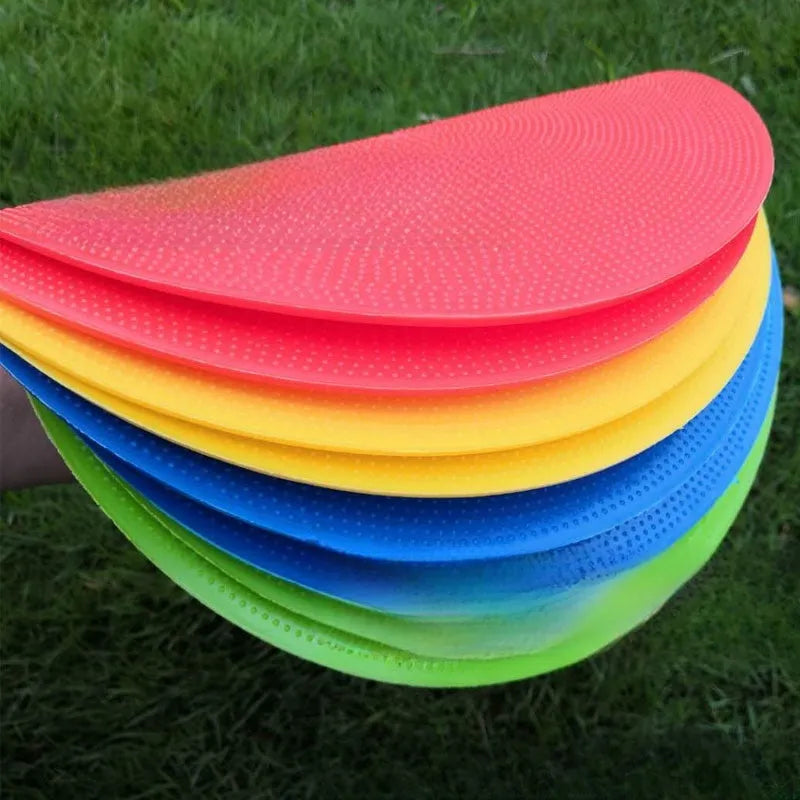 TPE football training marker disc in multiple colours showing 23cm diameter sports landmark pad