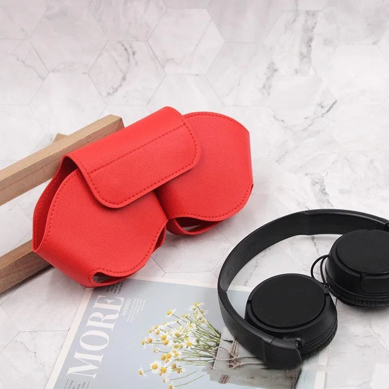 AirPods Max protective case in black, white, red, blue, or green PU leather