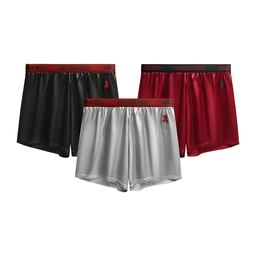 Solid colour men's boxer briefs showing mid waist design in available colours
