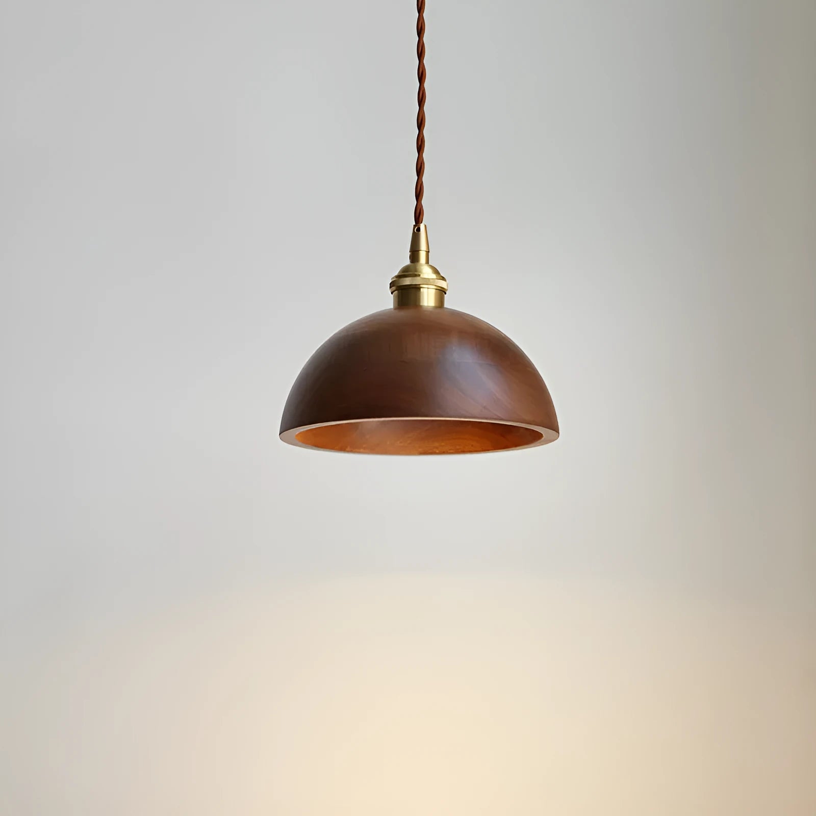 Black walnut wood and copper single-head droplight chandelier pendant light