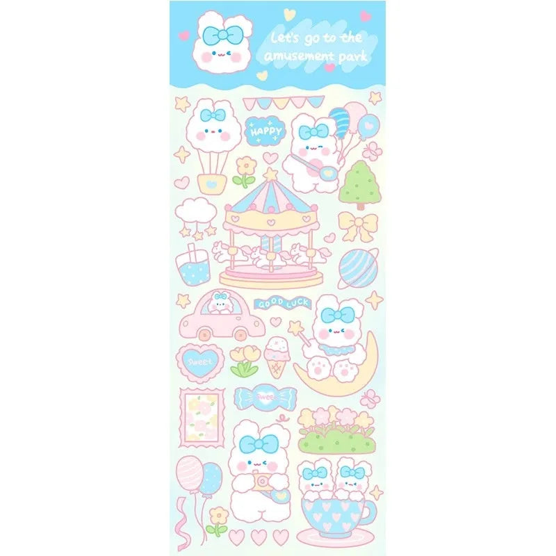 PVC waterproof cartoon decoration sticker for agenda notebooks and office stationery