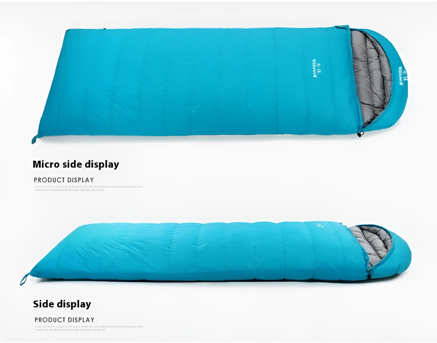 Black outdoor sleeping bag with envelope design for adult camping.