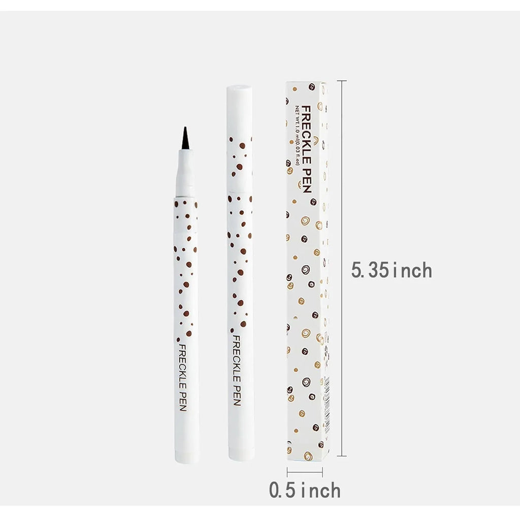 Dark brown cosmetic freckle pen with a precision tip for natural-looking face and body makeup.