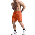 Men's grey sports shorts with an elastic high waist and drawstring, made from bamboo fibre and polyester fabric.
