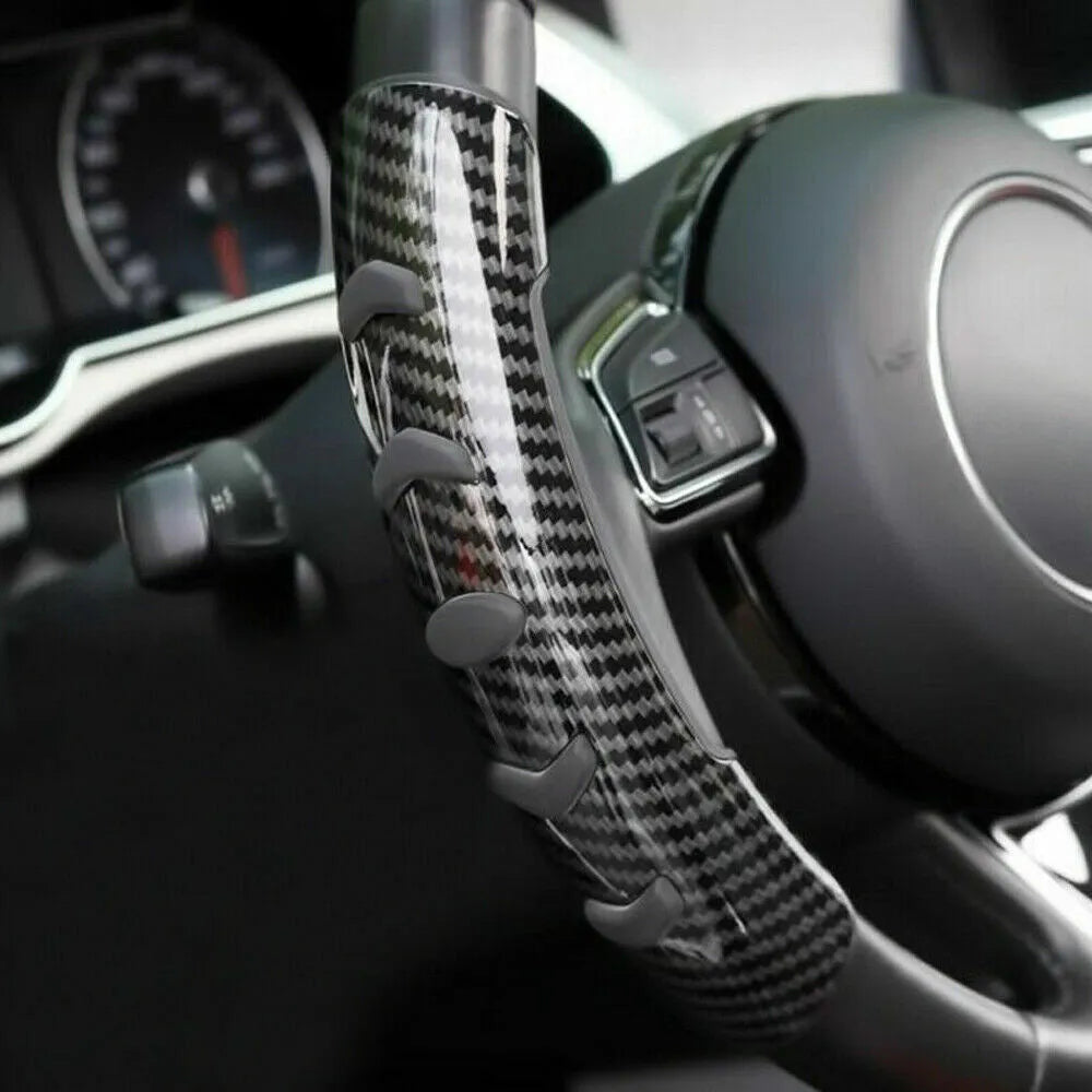 Carbon fibre black automobile steering wheel anti-skid sleeve for universal 38cm fit.