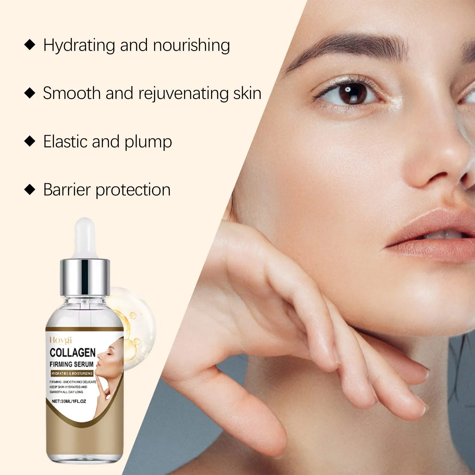 Collagen firming eye care solution 30ml in compact container with hyaluronic acid