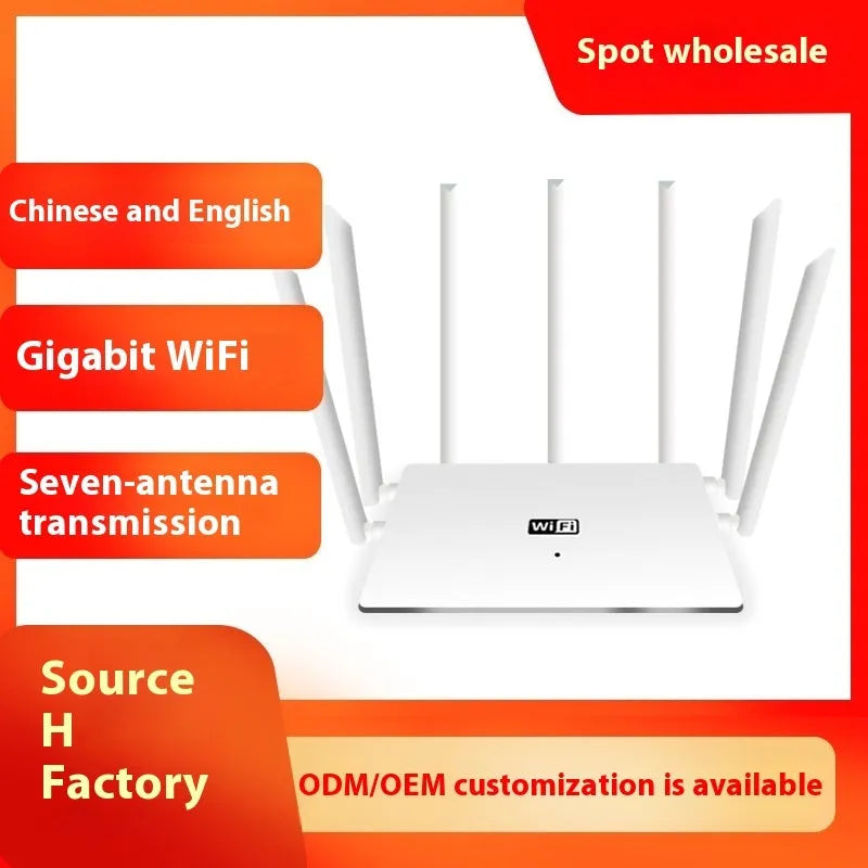 Black and white dual-band 5G Gigabit router with whole-home Wi-Fi coverage