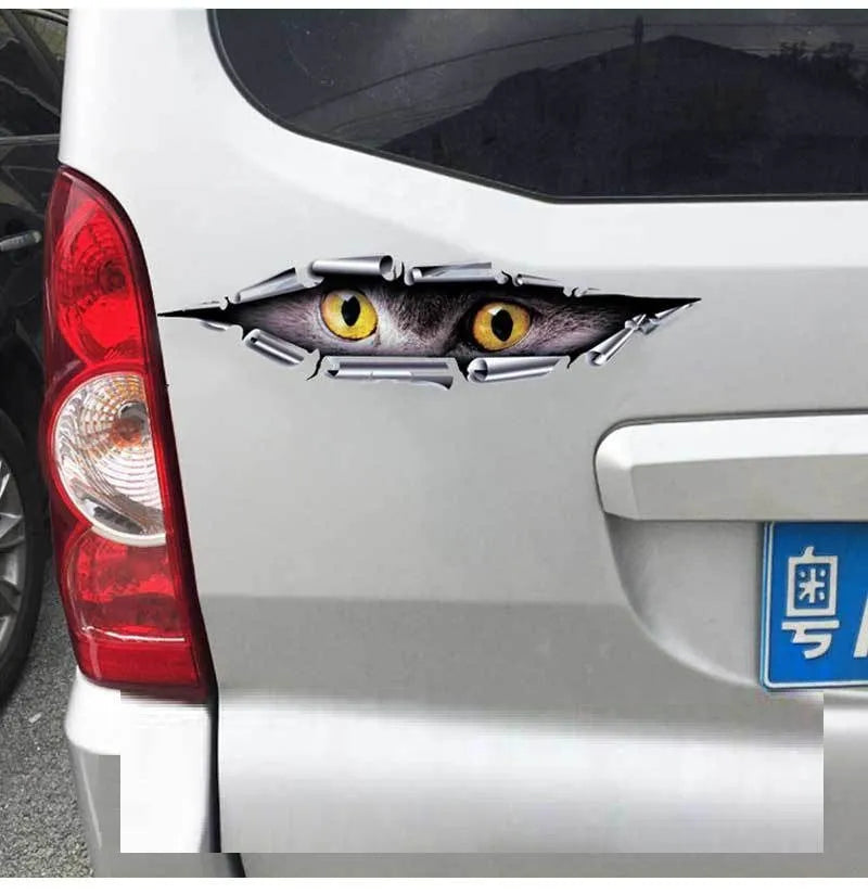 3D tiger eye or eagle eye pattern car sticker on vehicle door