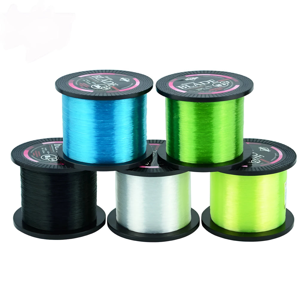A spool of Seaknight monofilament nylon fishing line in one of five colours, showing the line size label.