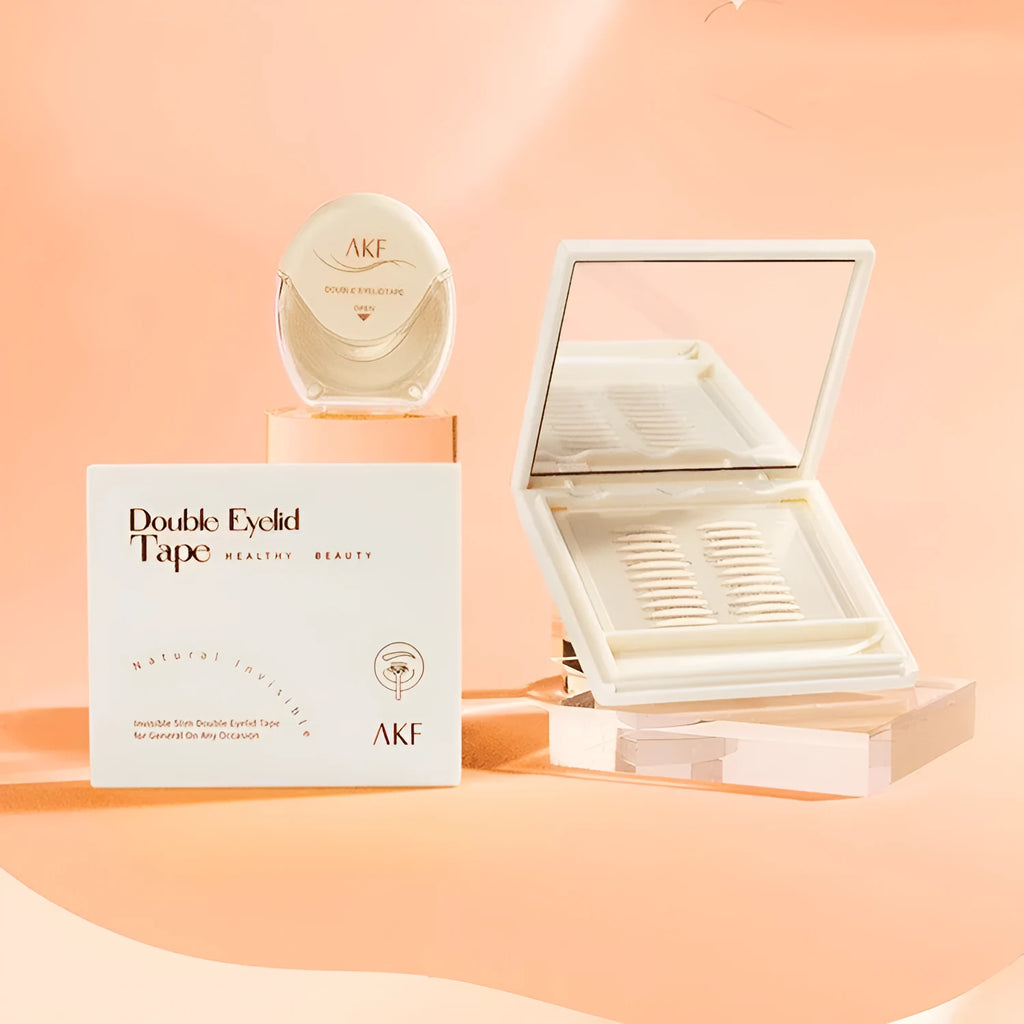 Clear lace double eyelid stickers on roll with crescent and olive shape options