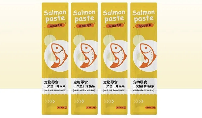 10-piece pack of kitten snack strips in four functional flavours for childhood nutrition