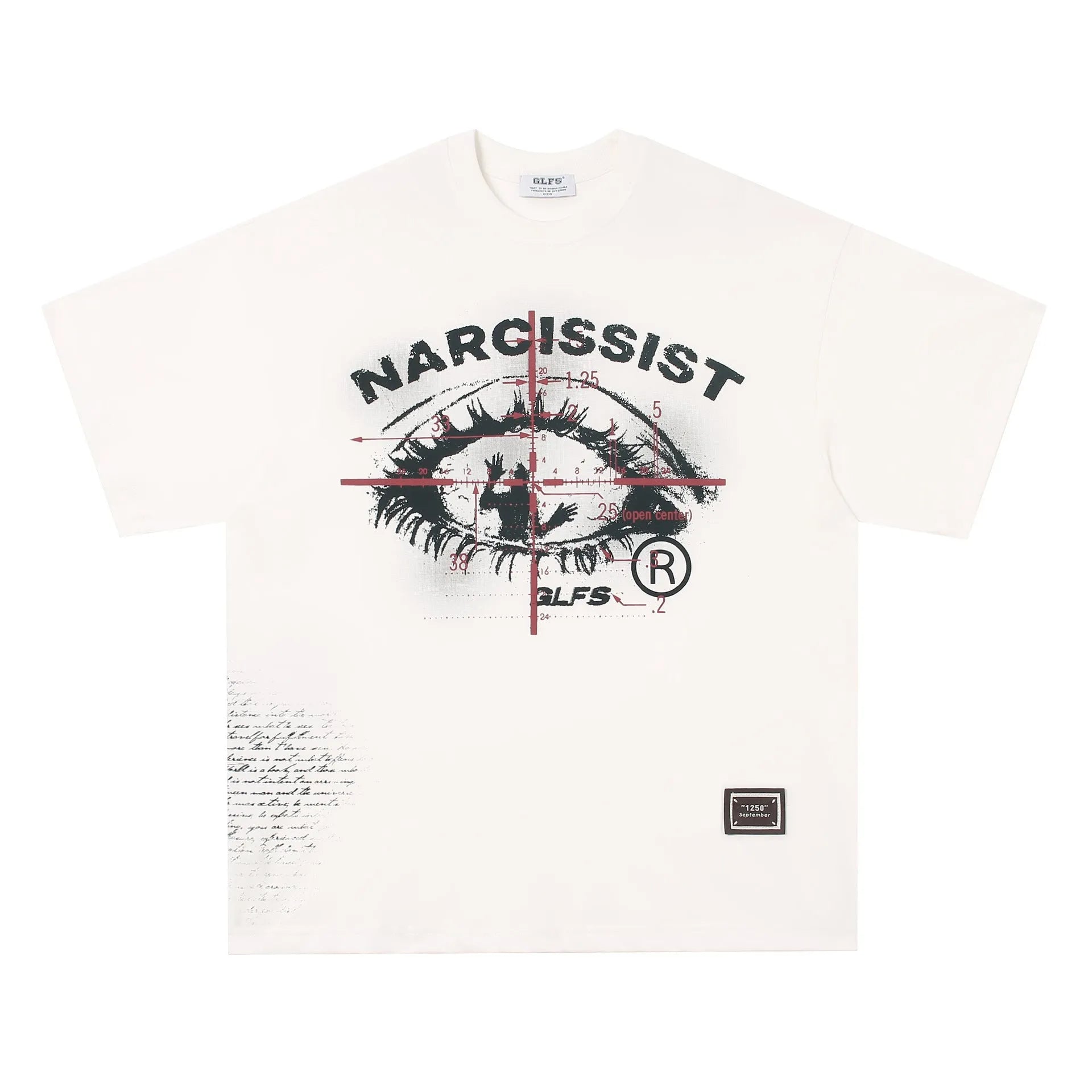 Black and white pure cotton T-shirt with retro hip hop gothic letter print for teenagers
