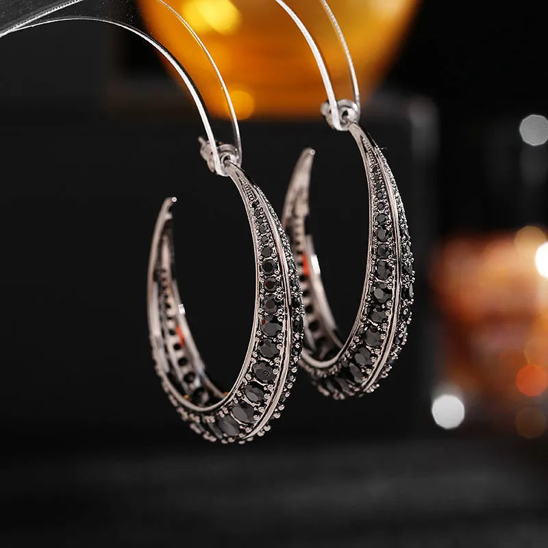 Women's copper geometric hoop earrings electroplated finish 4.3 by 4.5 centimetres six colour options