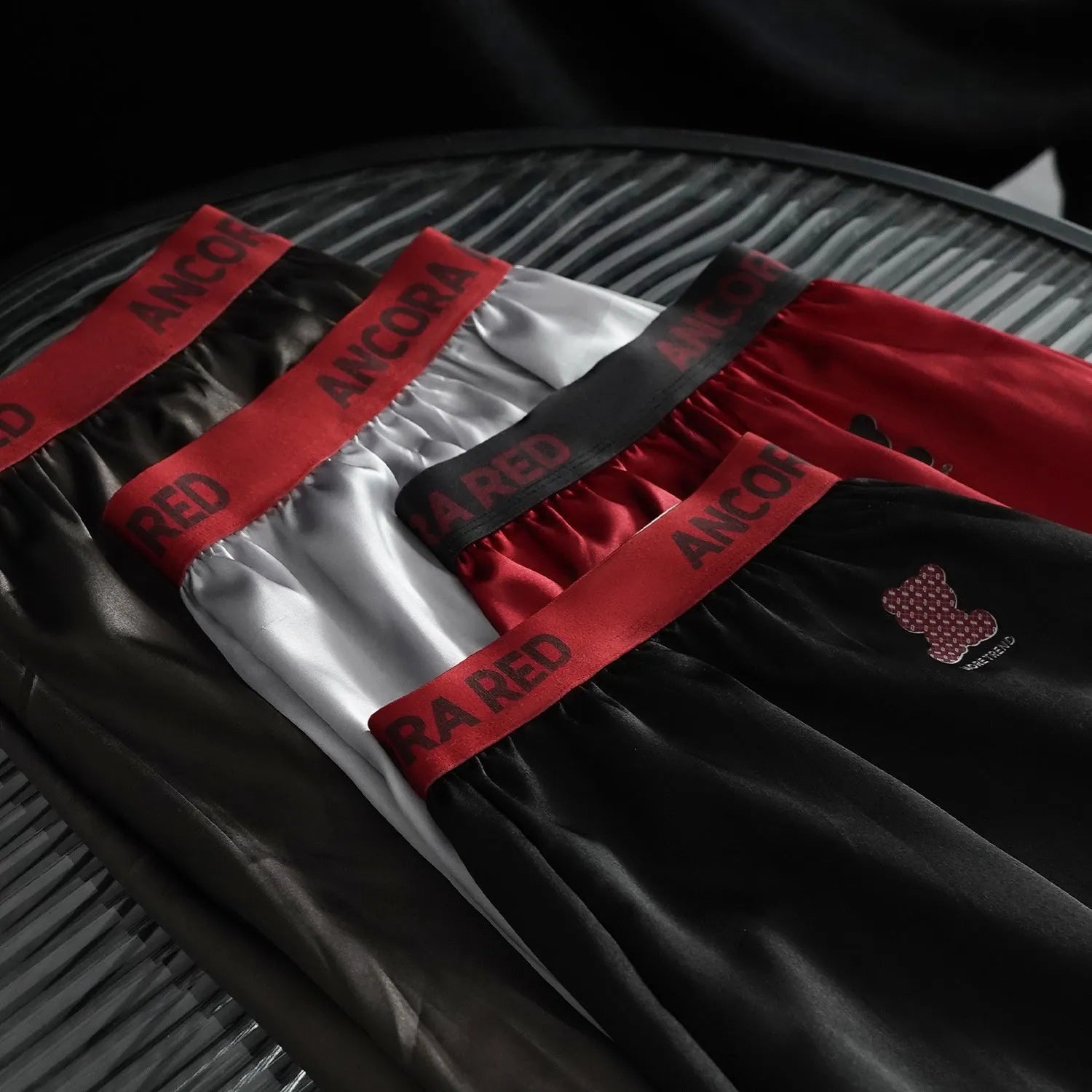 Solid colour men's boxer briefs showing mid waist design in available colours