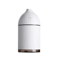 White ultrasonic aromatherapy diffuser with LED light and 300ml water capacity, measuring 80x80x155mm