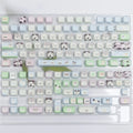 PBT dye-sublimation printed keycap set with colourful animal designs for mechanical keyboard customisation