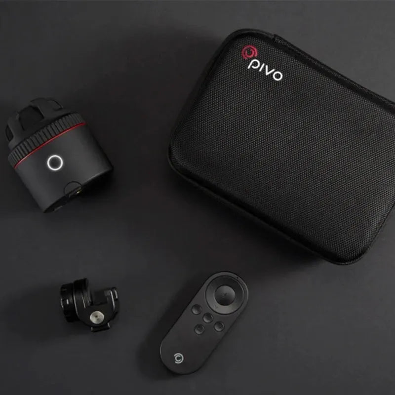 Black PIVO facial tracking camera with 360-degree rotation for smart phones