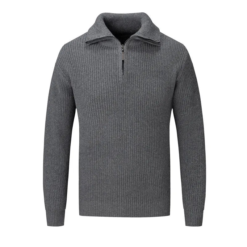 Men's slim fit pullover sweater in solid colours for autumn winter casual wear