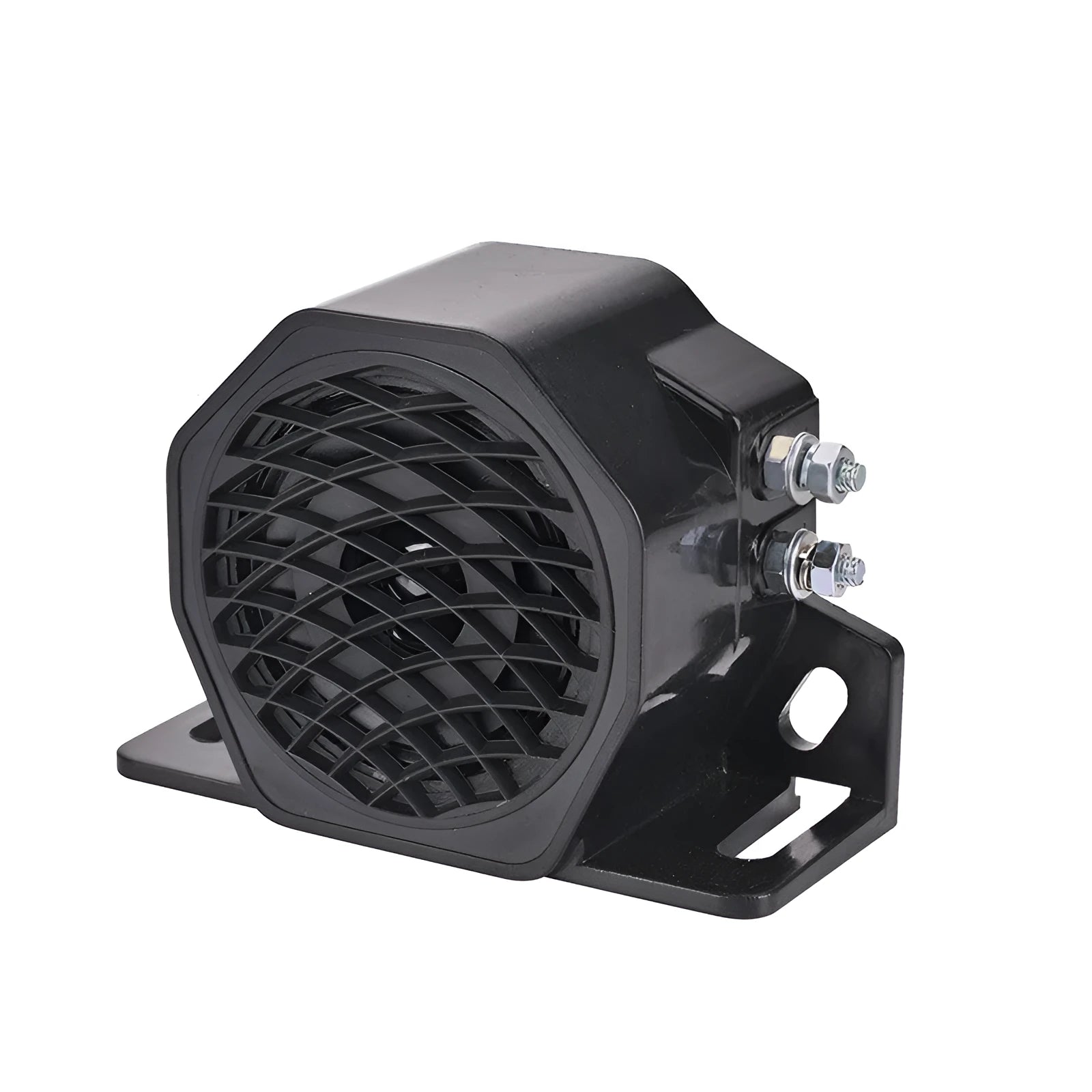 Black GQ-208A vehicle reversing buzzer with 12-80V voltage range and 105dB sound output
