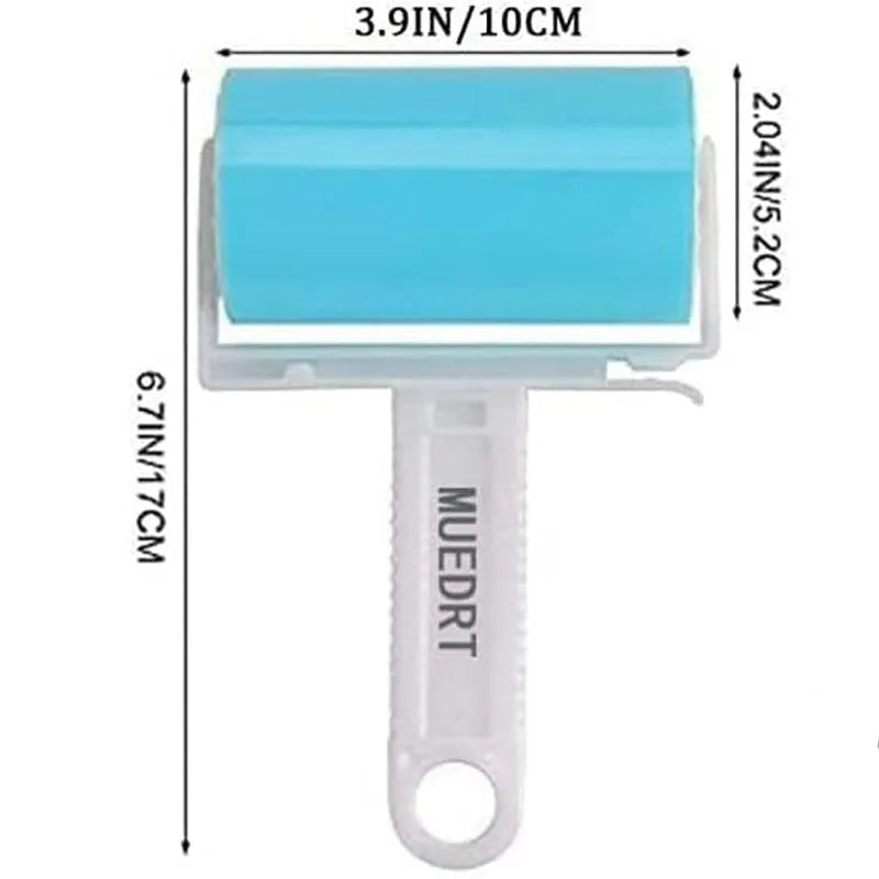 Washable reusable lint roller with protective cover for pet hair removal
