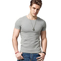 Men's lightweight bamboo fibre summer T-shirt in multiple colours on a hanger.