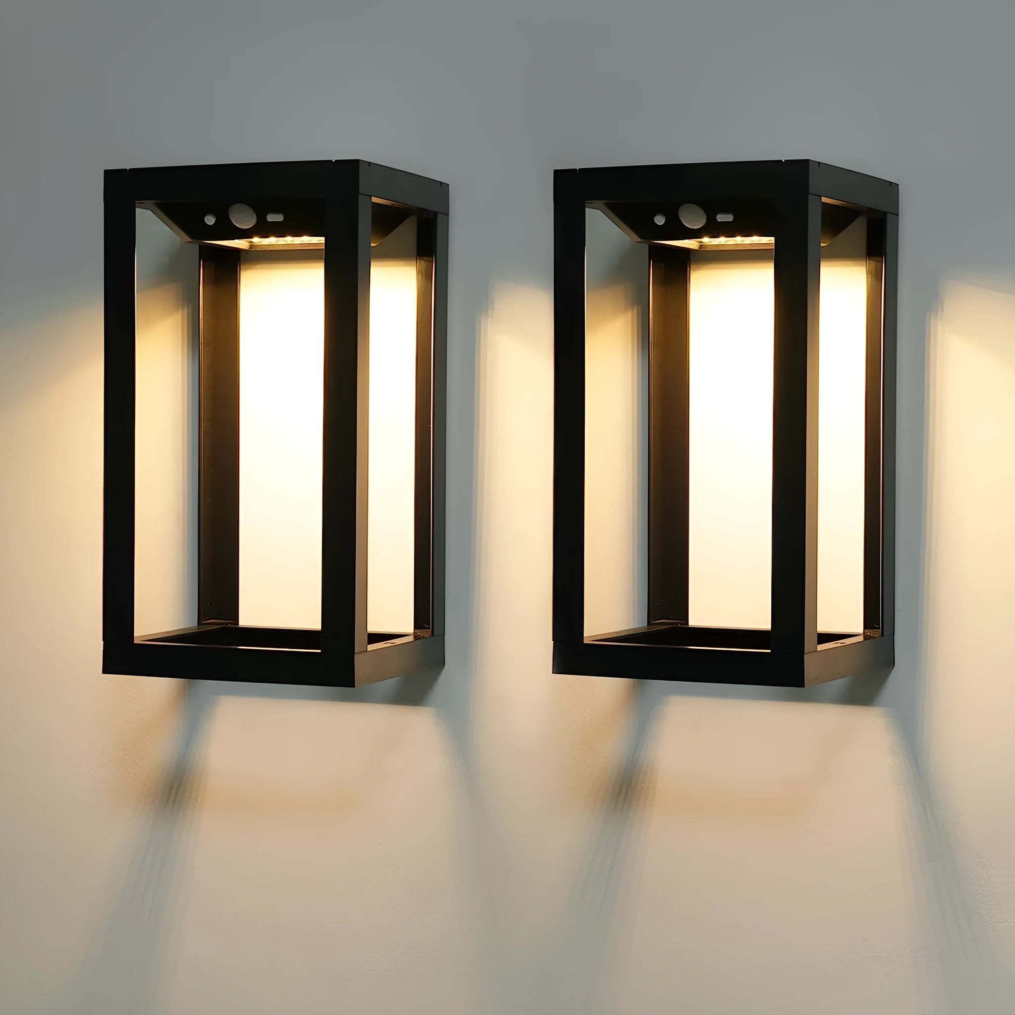 Modern Chinese outdoor wall lamp with solar panel and IP65 waterproof rating for garden installation