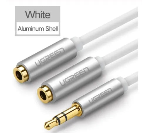 20cm black earphone cable with gold-plated 3.5mm connectors for audio equipment replacement