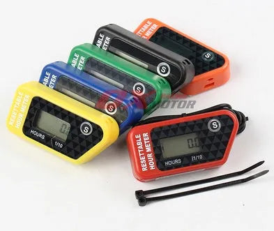 Black waterproof LCD maintenance timer for vehicle and engine service intervals