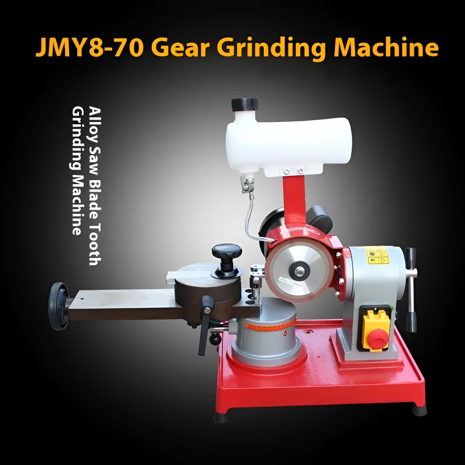 Xiao Mowang manual sharpedge grinding machine for alloy circular saw blades on a workshop bench.