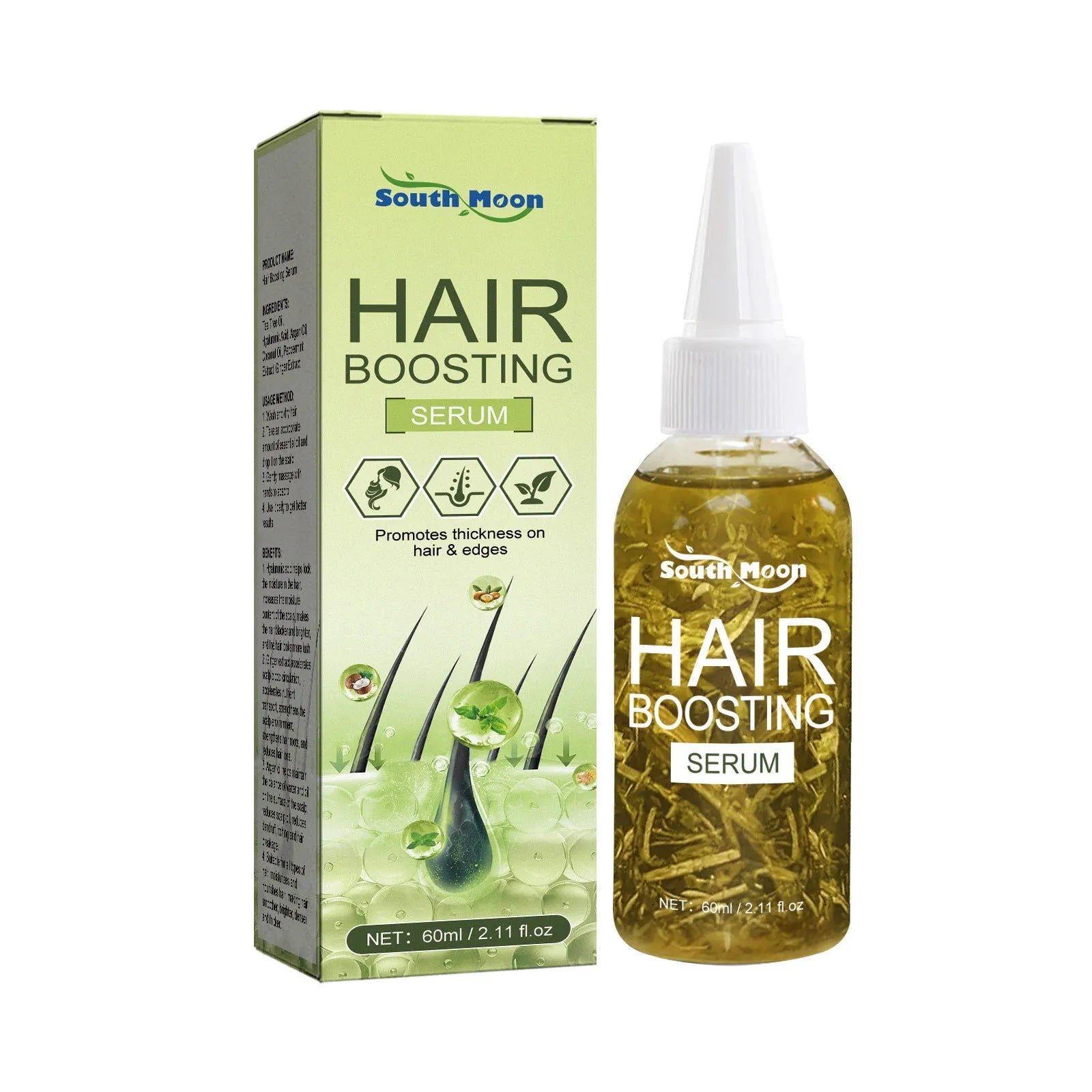 60ml bottle of anti-fall repair hair essential oil for dry hair tails