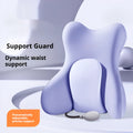 Memory foam ergonomic backrest waist pad with removable cover in brown, gray, pink, or purple colours