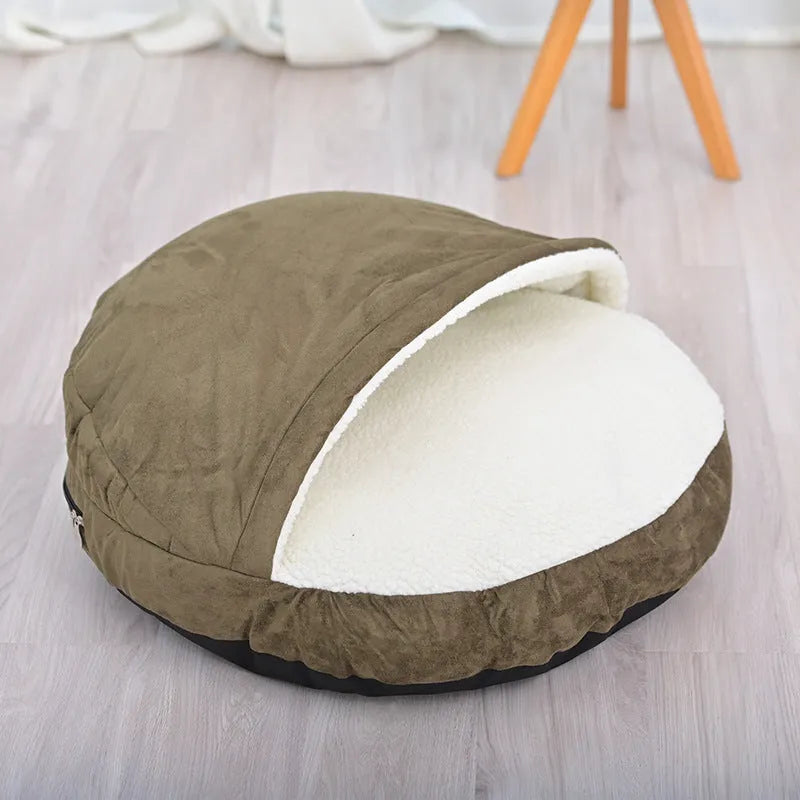 Brown removable washable cloth dog kennel bed mat for crate.
