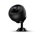 White or black 1080p wireless WIFI security camera with a 3.6° lens on an ABS plastic housing.