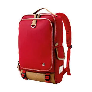 Modern Korean design Oxford cloth men's backpack in army green colour showing large capacity.